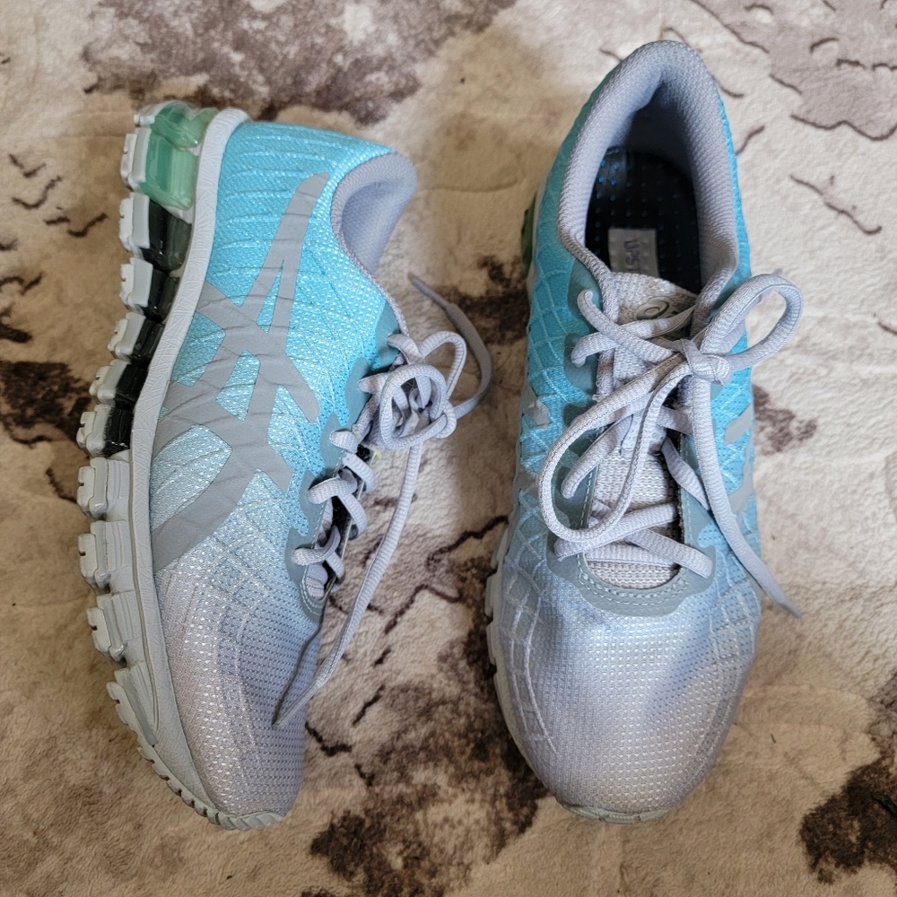 Asics Women's Light Blue and Gray Athletic Running Shoes